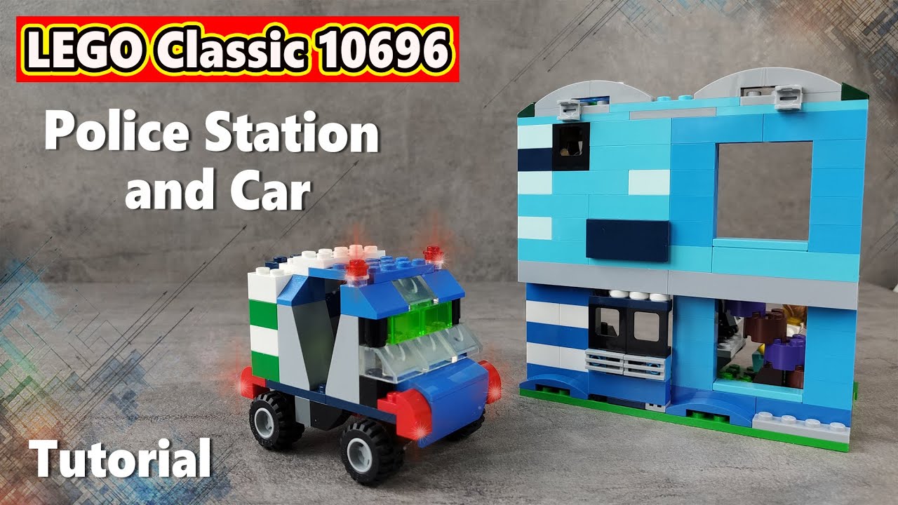 Lego Tutorial POLICE STATION and CAR (moc) | LEGO Classic 10696