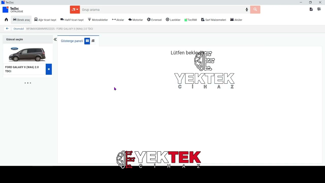 TecDoc Online Şase Numarası İle Arama | YekTek Cihaz