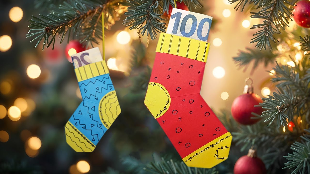 🎄 How to Fold a Christmas Stocking from Paper 🎅 Easy Christmas Origami