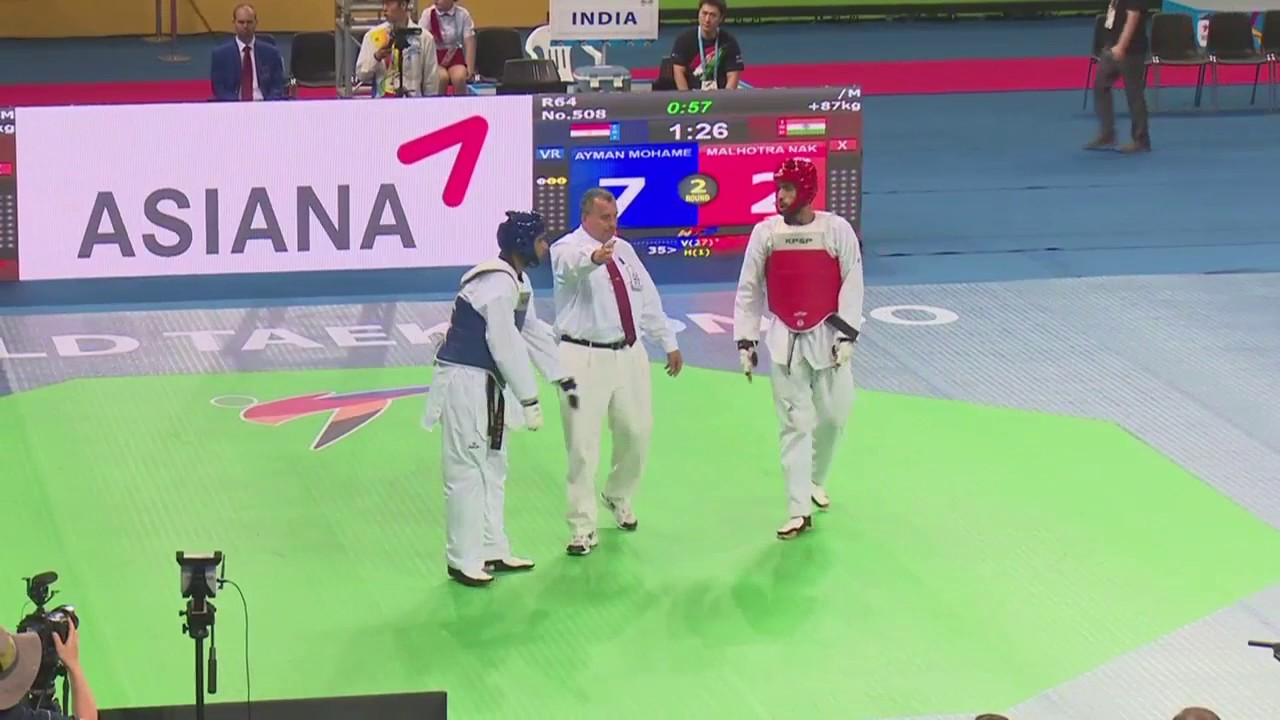 India vs Egypt men +87 kg (R64) WTF World Taekwondo Championship 2017 Muju