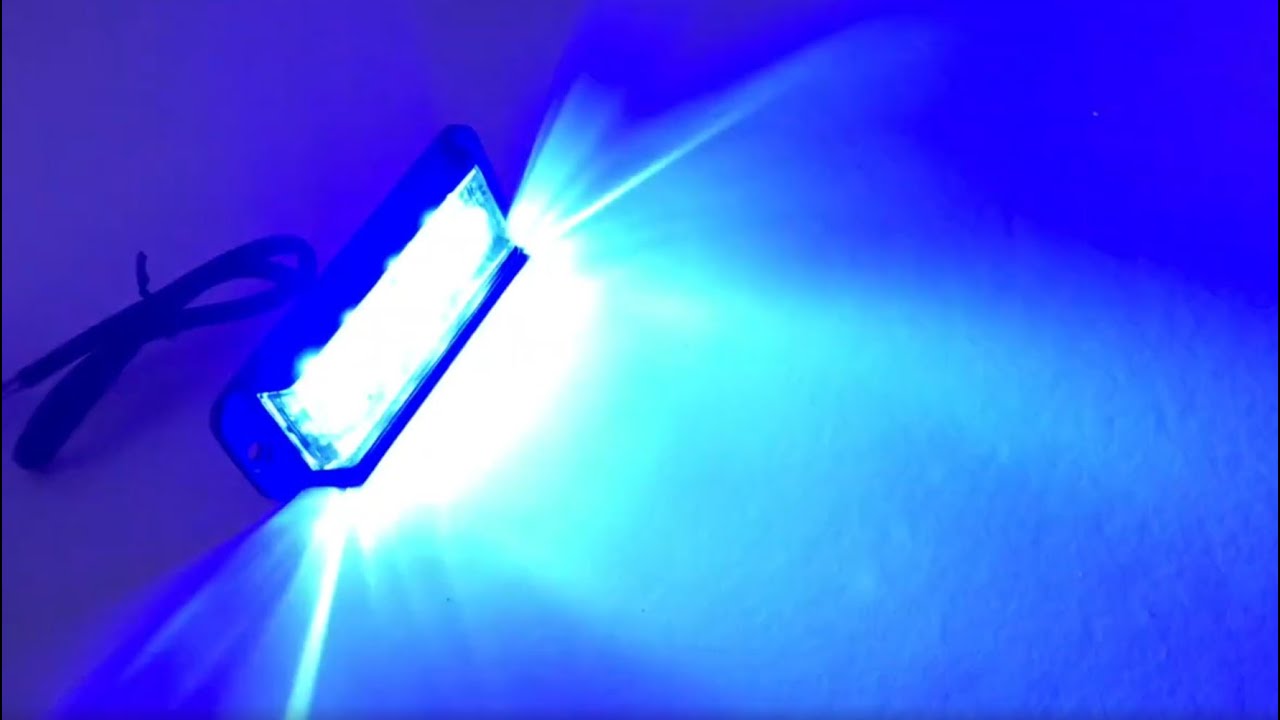 Stroboskop 4 led ALR niebieski lampa błyskowa ostrzegawcza sygnalizacyjna 12v 24v