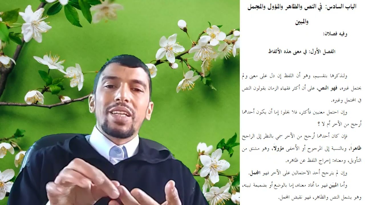 الحلقة التاسعة عشرة: النص والظاهر والمجمل والمؤول. شرح تقريب الوصول لابن جزي. د عبد الكريم الهواوي