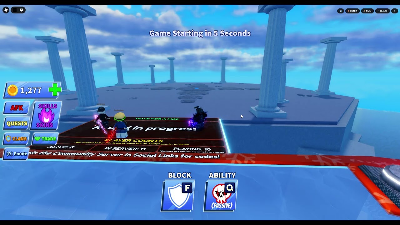 Playing blade ball again with poppy and her friend so ye thats all