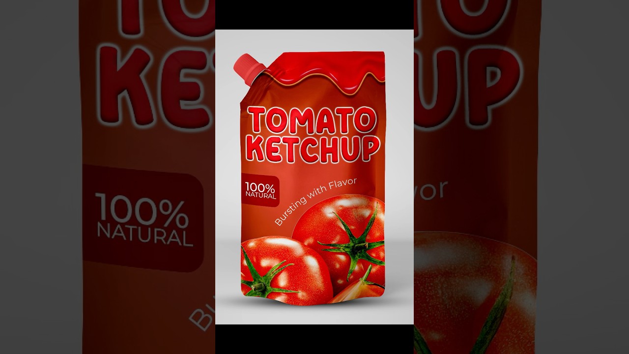 Tomato ketchup packaging design #tomato #tomatoketchup #ketchup #packaging #packagingdesign #shorts