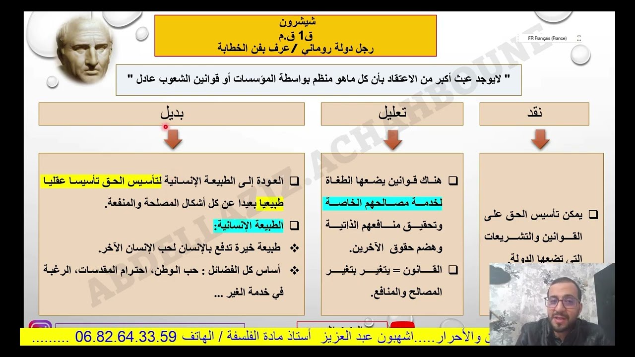مفهومي الحق والعدالة : المحور الأول  الحق بين الطبيعي والوضعي