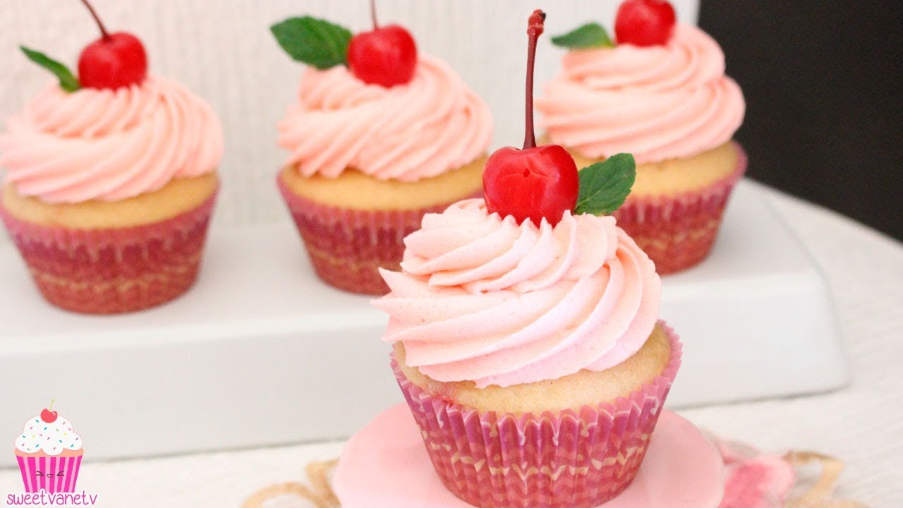 CUPCAKES de CEREZA Esponjosos y Deliciosos | Postres de Vane