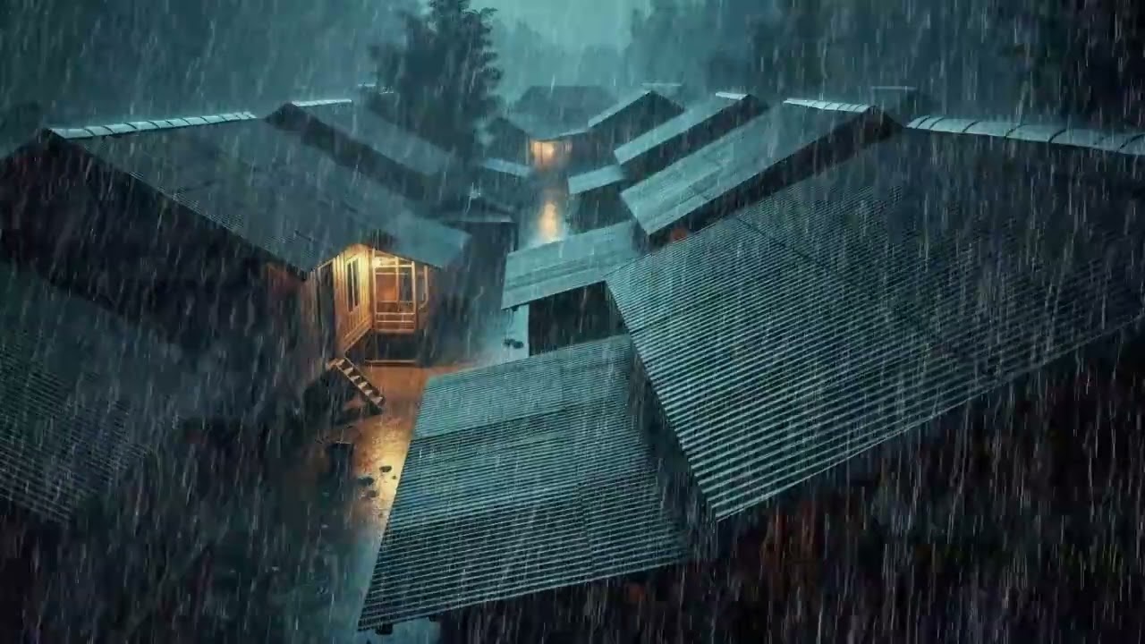 No Ads Rain Sounds for Sleeping – Calm Tin Roof Rain with Distant Thunder for Deep Sleep