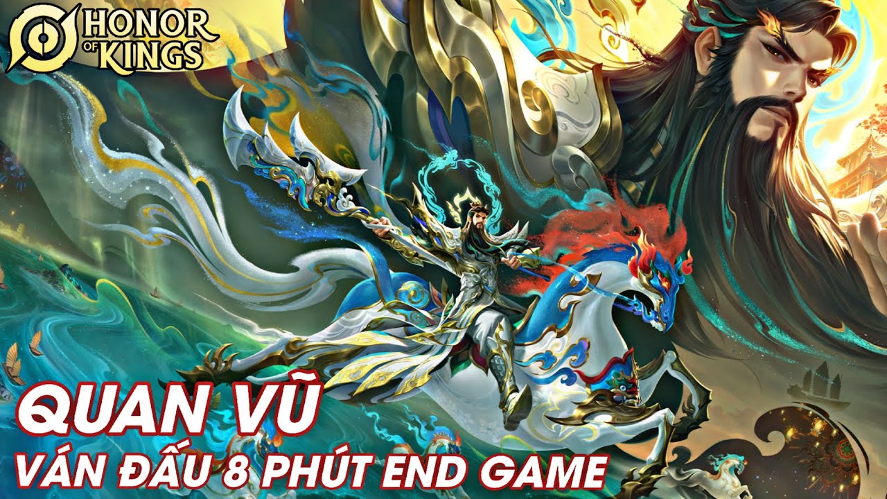 [ Honor of Kings/VGVD ] Quan Vũ Gameplay - 8 Phút End Game Là Dễ (Thần Ký • Trấn Thương Hải)