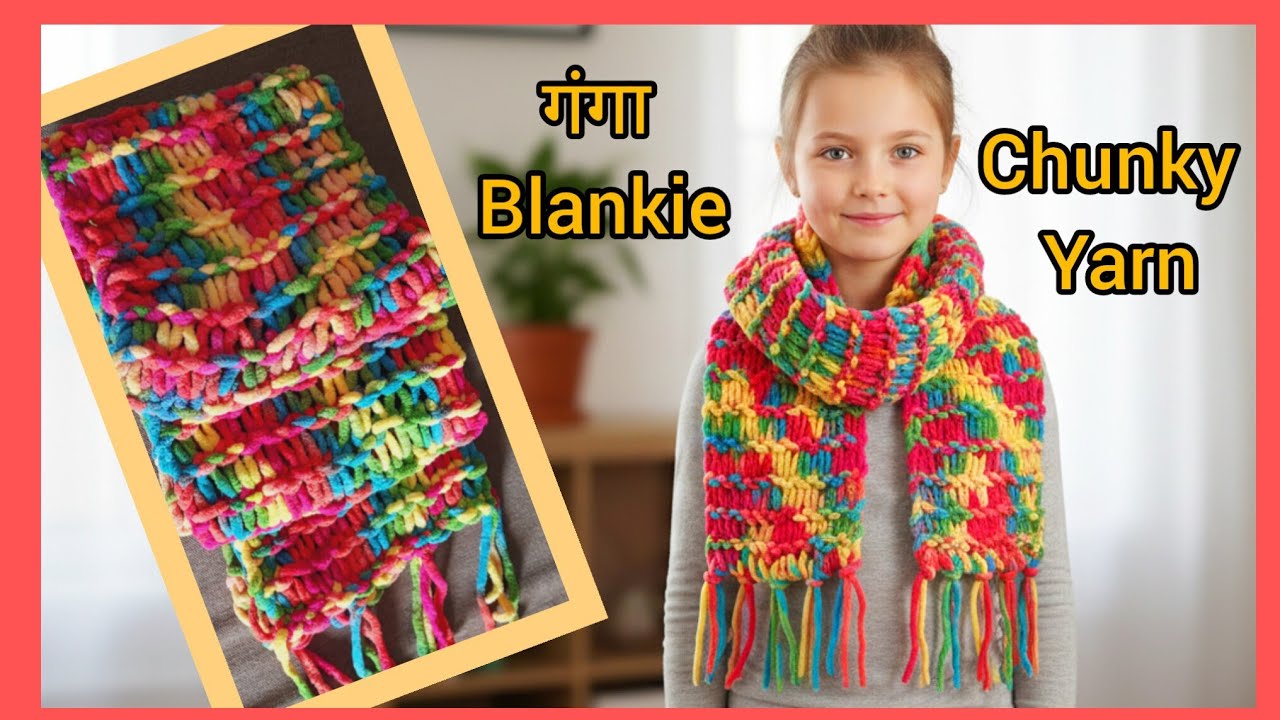Chunky yarn muffler Ganga Blankie यार्न