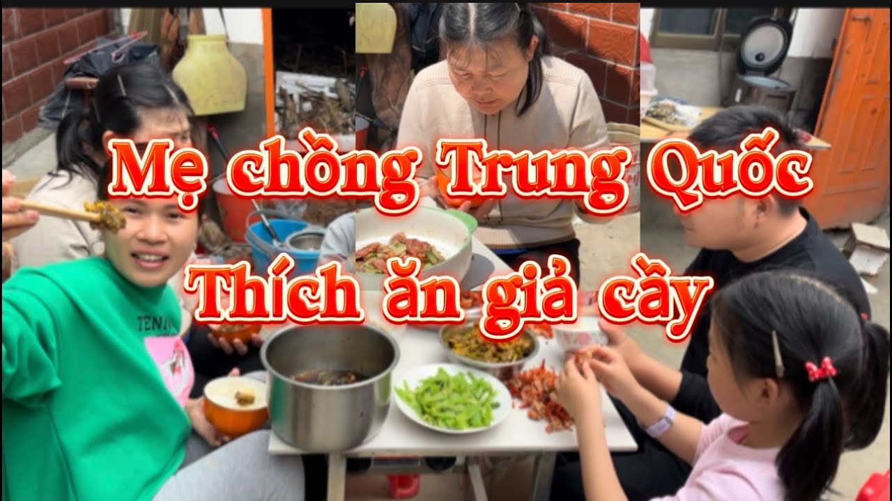 Tiểu Huệ mê mệt với đặ sản quê_Dâu Việt nấu thỏ giả cầy mẹ chồng Trung Quốc ăn  không CƯỠNG LẠI ?