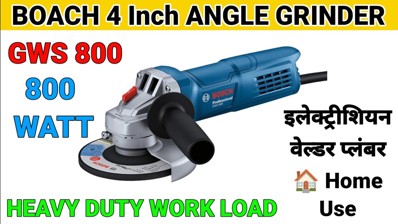 BOSCH Professional GWS 800 Angle Grinder | 800W Power | BOSCH Angle Grinder | GWS 800 | 100 mm disc 