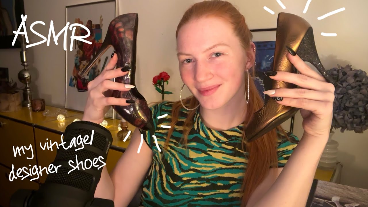 ASMR with my vintage shoes ⭐️ tapping & whispering in German