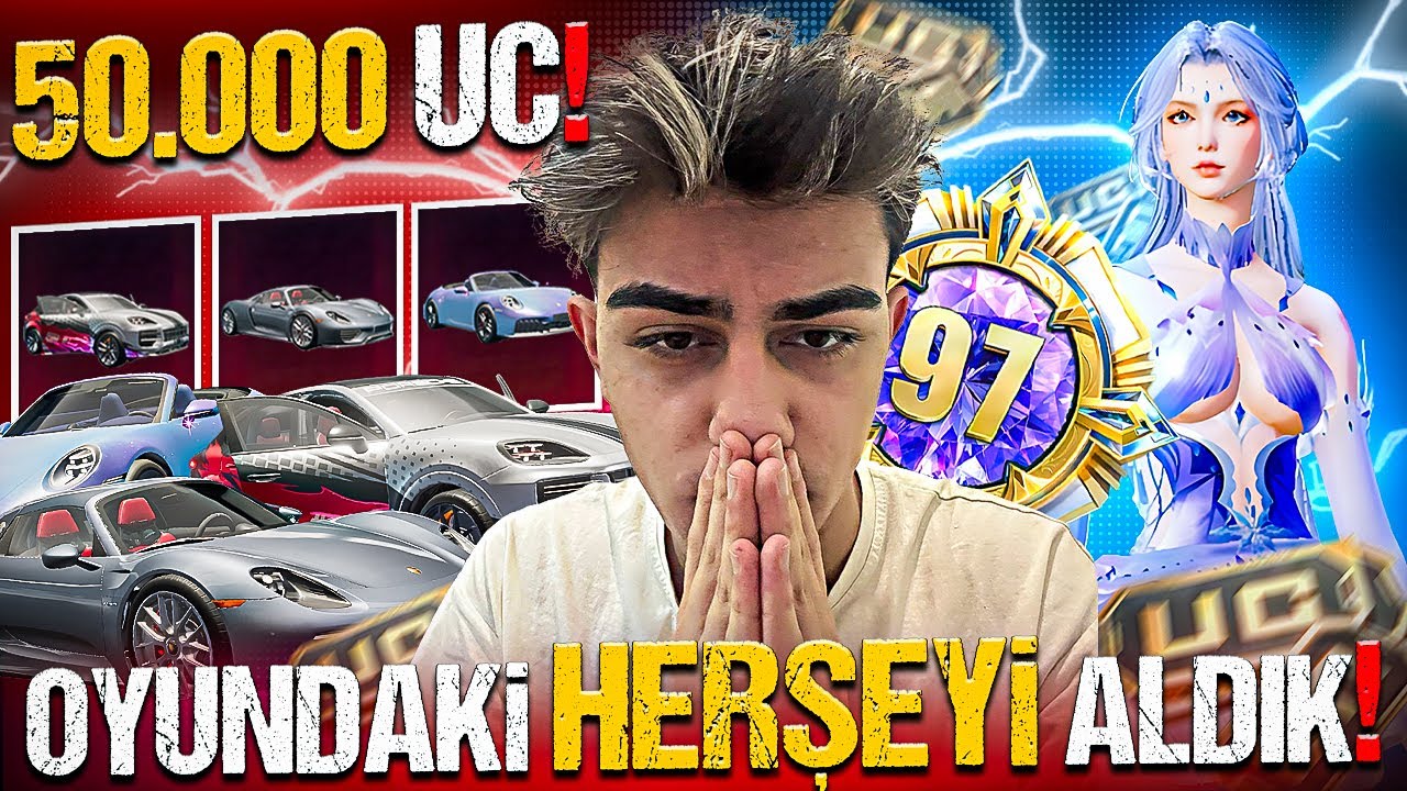 97 KOLEKSİYON HESABA 50.000 UC Y&Uuml;KLEYİP HER ŞEYİ FULLEDİK! - PUBG Mobile