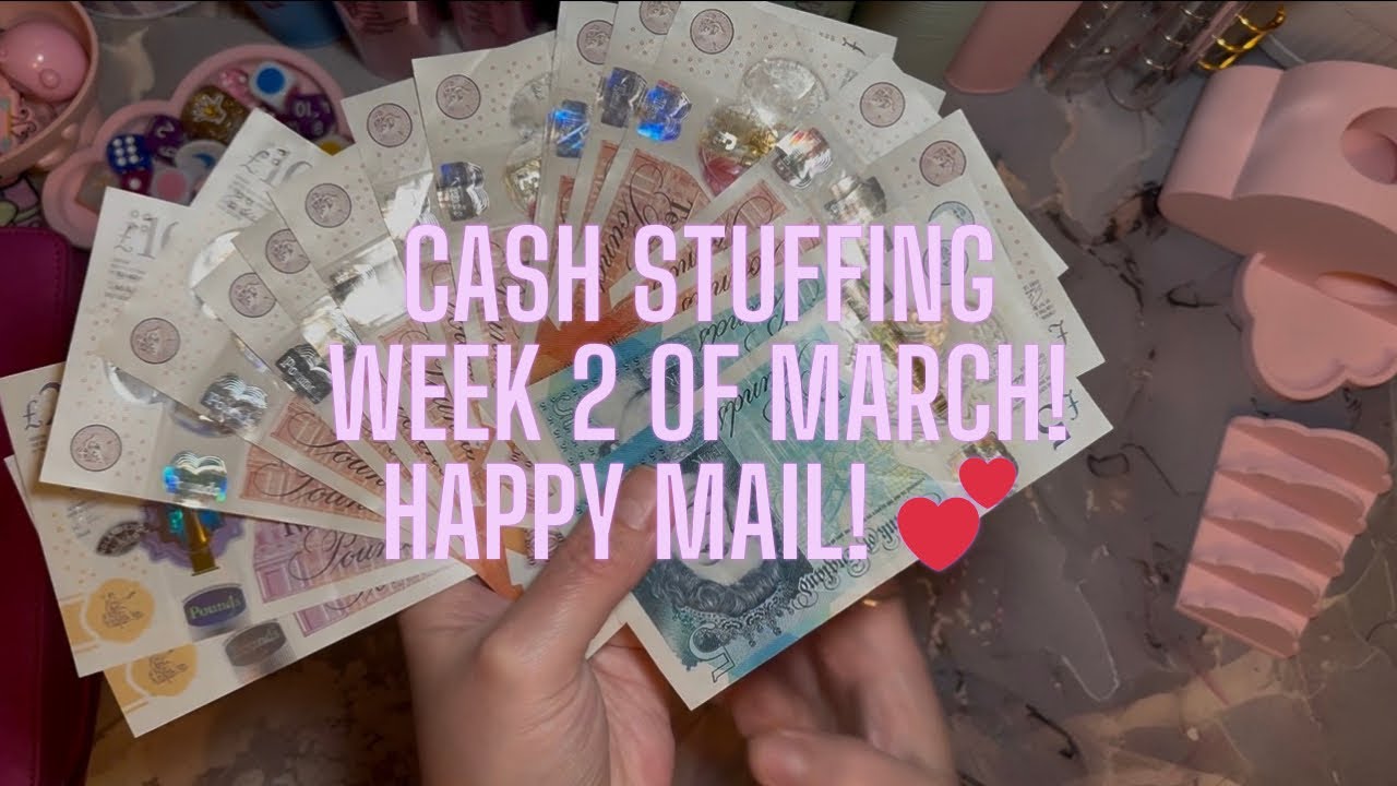 Cash stuffing for week 2 of March! Gorgeous happy mail! 😍 Come budget with me! ☺️💕