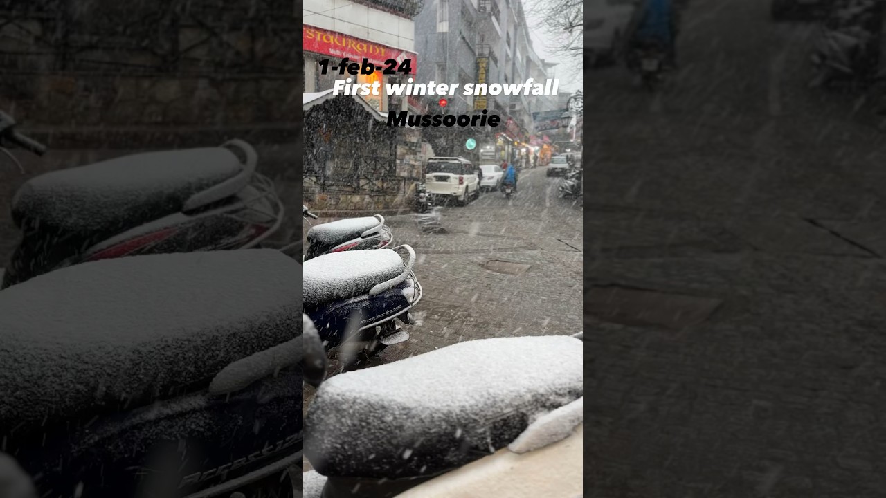 1,2,3,4 feb 2024 full snowfall hai Ajao Mussoorie #firstsnowfall #mussoorie #snowfall #mussoorielove