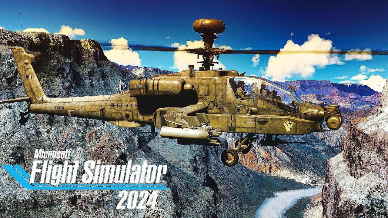 Fast And Low Grand Canyon Flight | KwikFlight AH-64 Apache | MSFS 2024