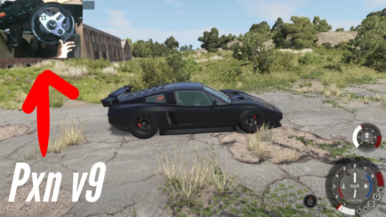 Driving Extreme low sports car in Industrial area with Steering Wheel || Pxn v9