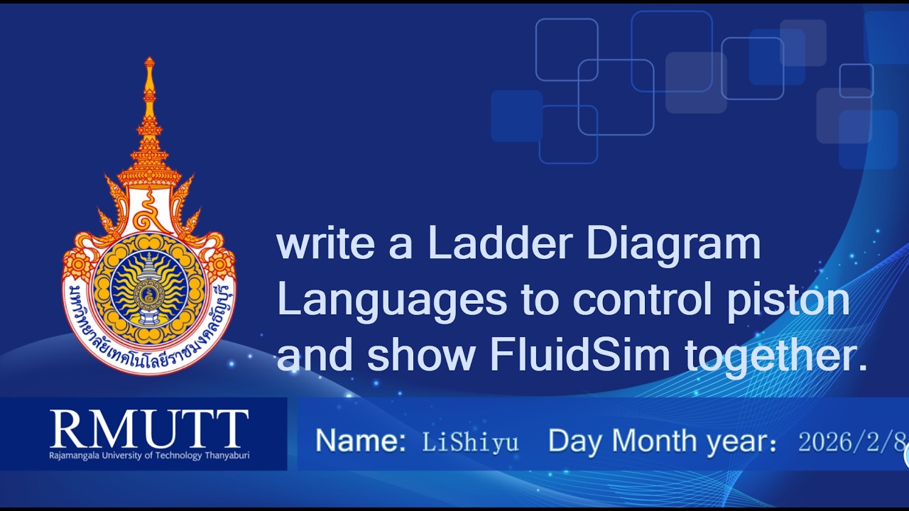 4-3：write a Ladder Diagram Languages to control piston and show FluidSim together.