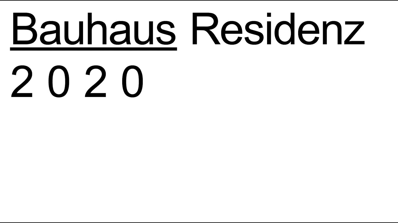 Bauhaus Residenz 2020 | Jan Tichy + Kristof Magnusson