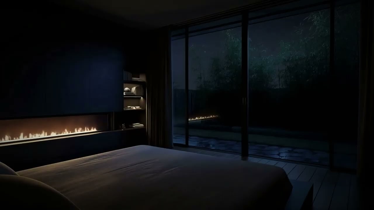 Rainy Japanese Garden Night (No Ads)🌧️ Ambience for DeepSleep,Focus, and Meditate