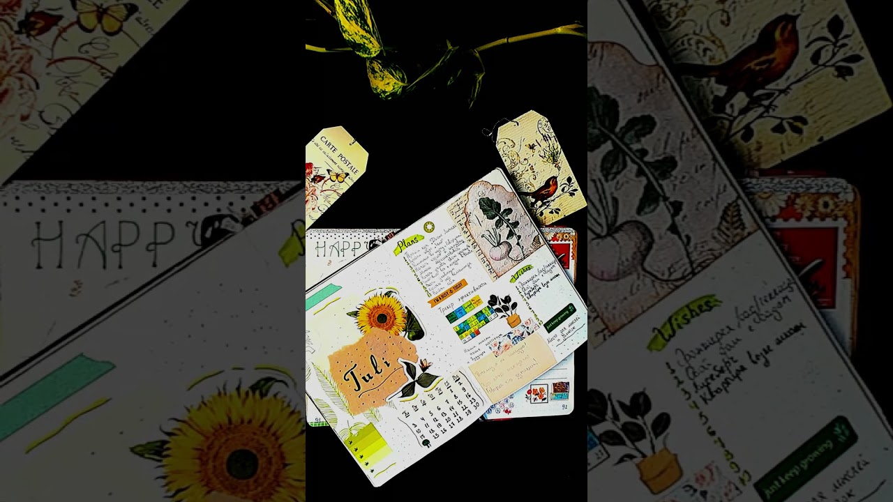 Сравнение 3 дневников на Июль / Идеи оформления Bullet Journal #short  #bulletjournal #art #bujo