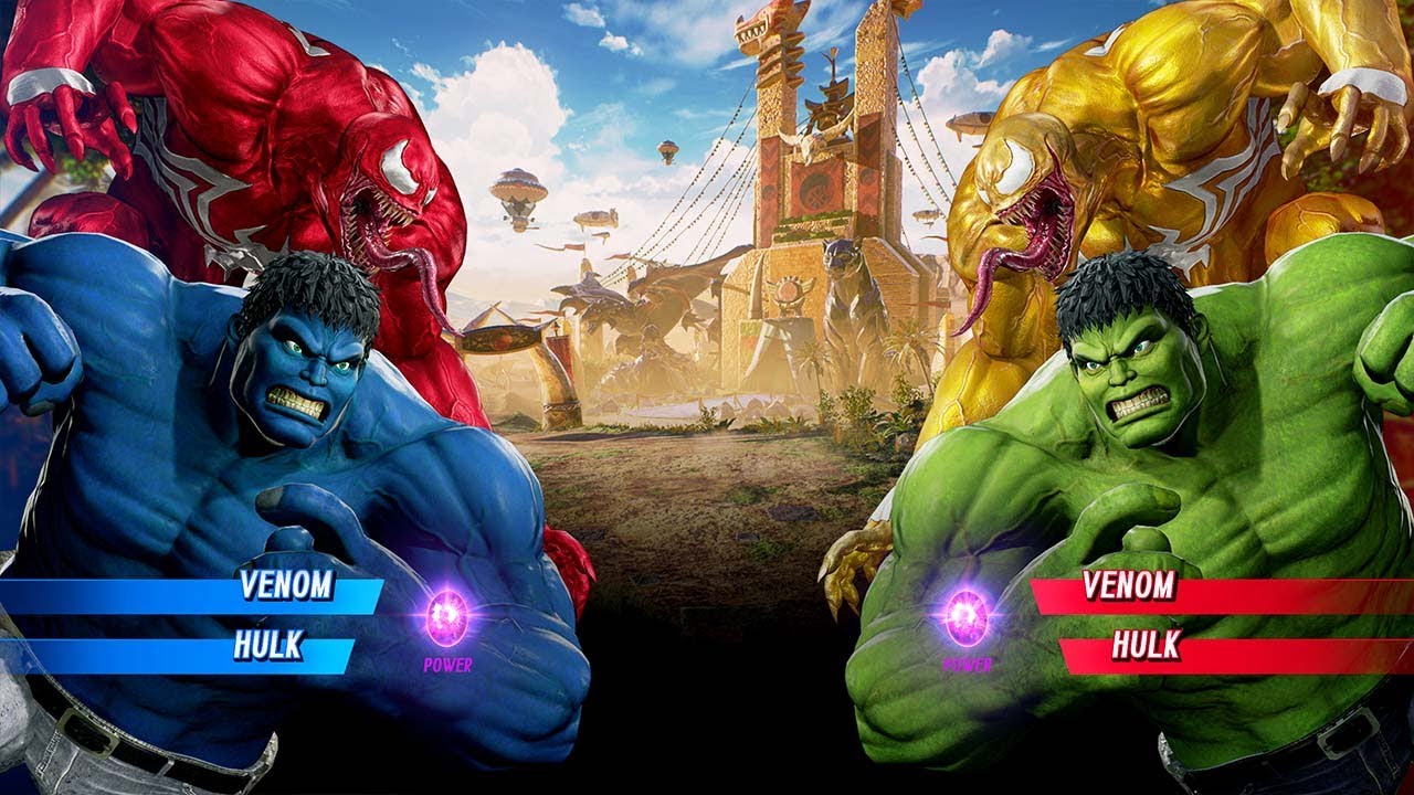 Carnage & Blue Hulk Vs Yellow Venom & Hulk (Very Hard) - Marvel vs Capcom | 4K UHD Gameplay