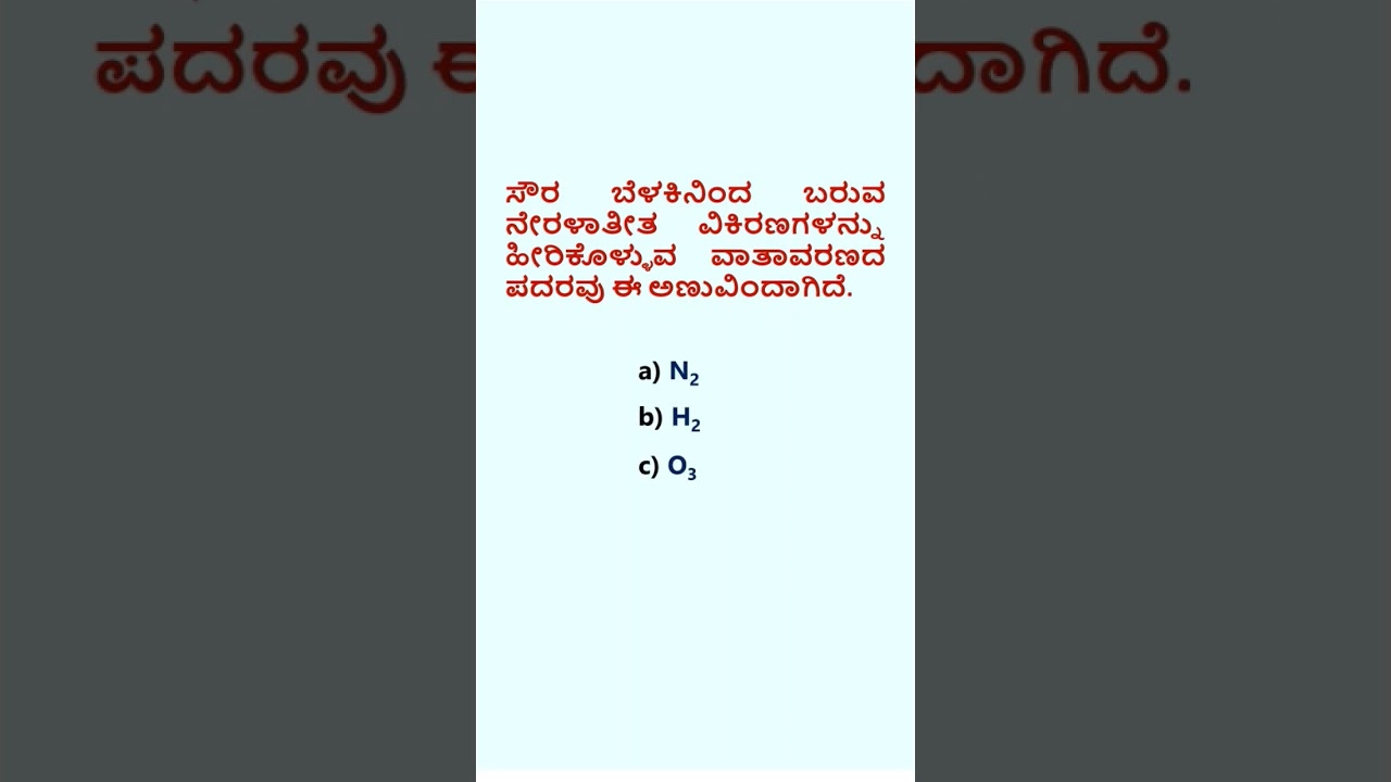 Science Kannada Medium MCQ