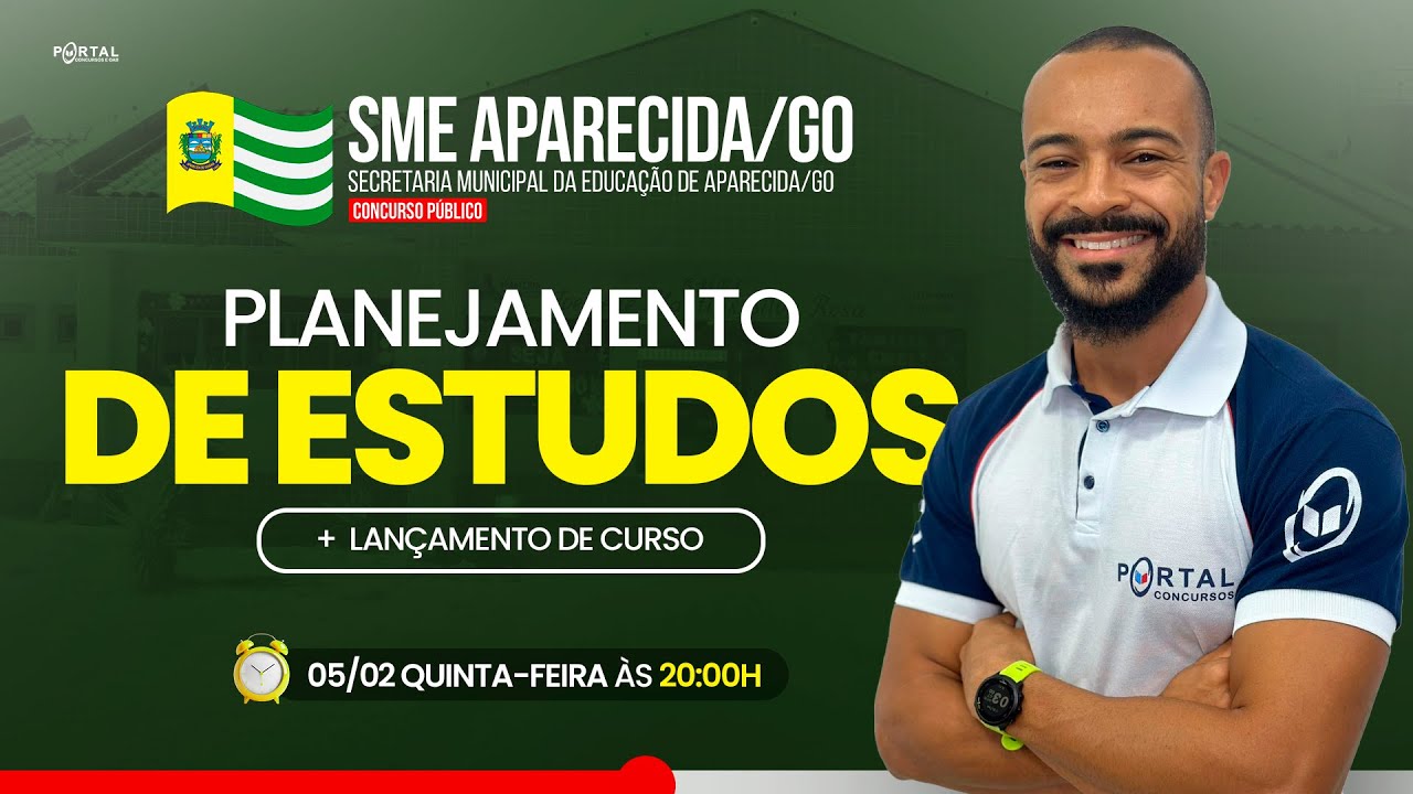 CONCURSO SME APARECIDA DE GOIÂNIA/GO: PLANEJAMENTO DE ESTUDOS + LANÇAMENTO DO CURSO