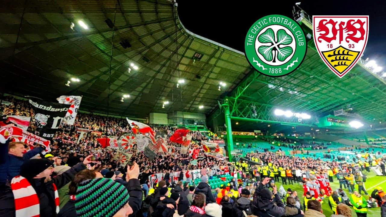 VfB Stuttgart Fans feiern 4-1 bei Celtic Glasgow | Highlights Europa League 19.02.2026