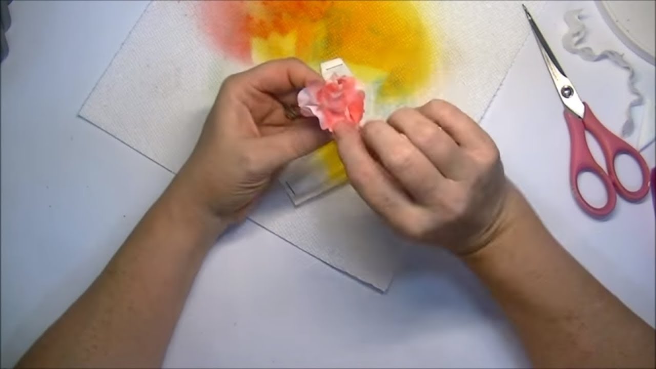 DIY Embellishments→ Tiny Coffee Filter Flowers- Mixed Media Art Journal