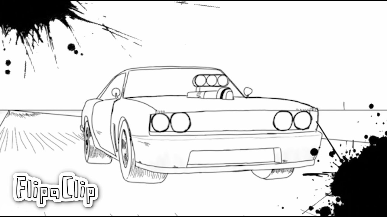 Muscle Car Drag Race | Rough 2D Car Animation Demo (Flipaclip)