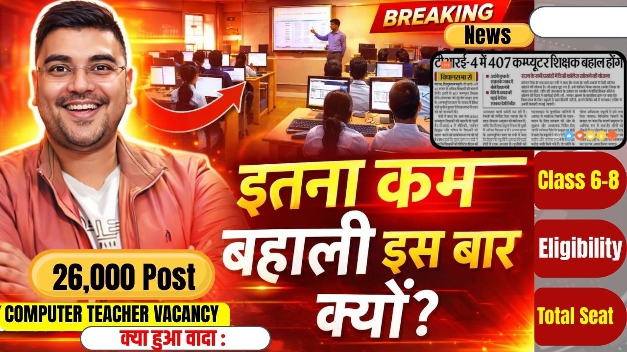 🔥BPSC TRE 4 Computer Teacher Vacancy | Class 6-8 Eligibility Full Details | BPSC TRE 4.0 | 26,000 पद