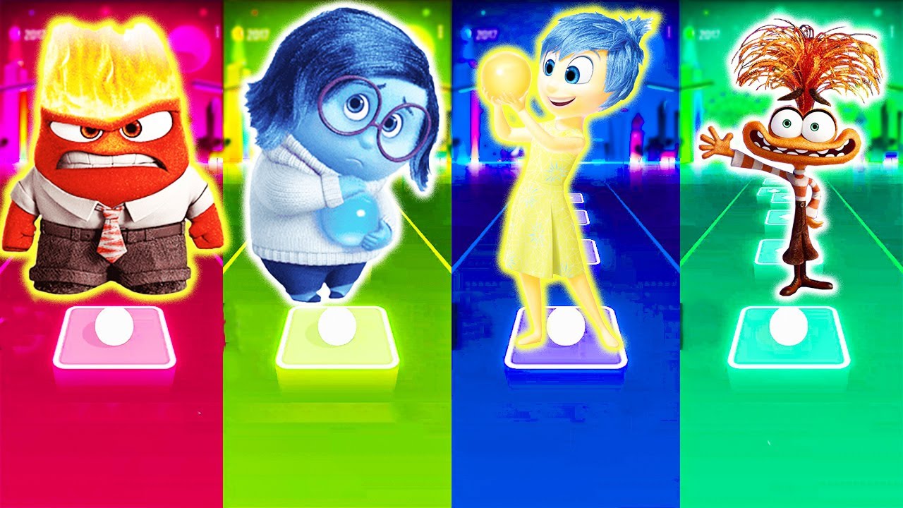 Inside out 2 Anger vs Sadnes vs Joy vs Anxiety Tiles Hop Edm Rush