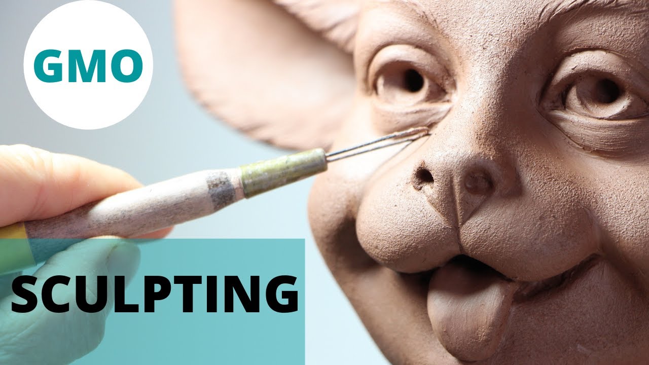 Sculpting GMO. Demo of  Sculpting head of GMO in clay .