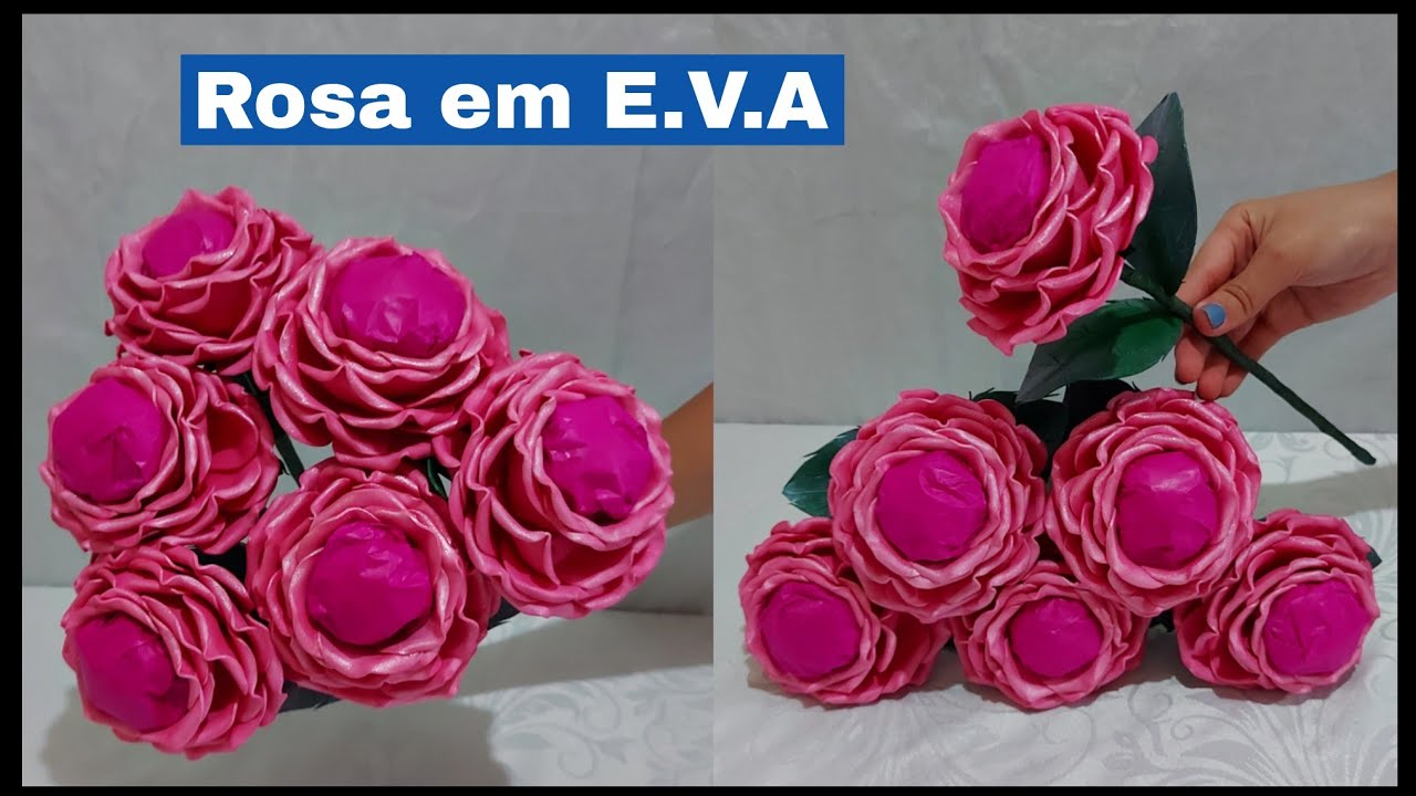 Diy rosas  porta bombom, lembrancinha em E.V.A 🌹🌹🌹