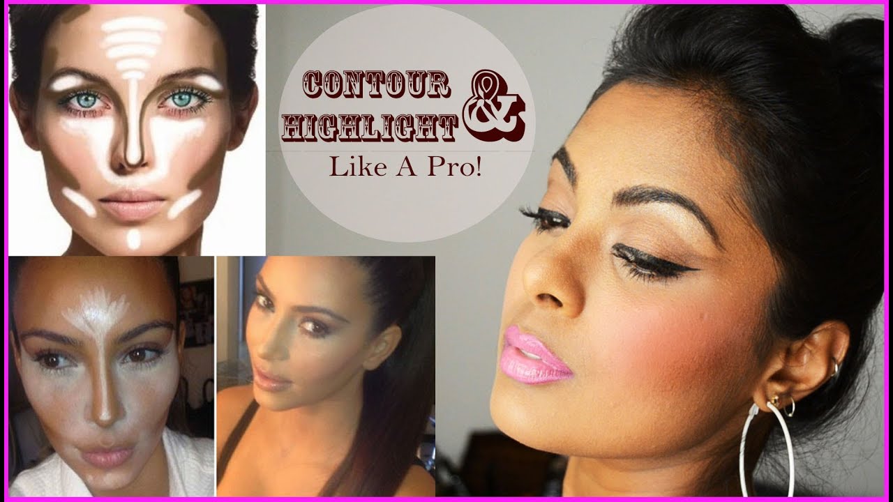 How to Contour & Highlight Different Face Shapes - Contouring For beginners Dark/Tan Indian Skin