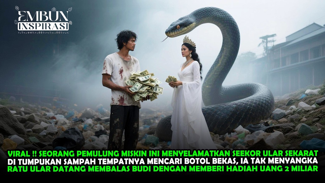VIRAL !! PEMULUNG SELAMATKAN ULAR DITEMPAT SAMPAH, BALASANYA IA MENDAPAT  2 MILIAR DARI RATU ULAR