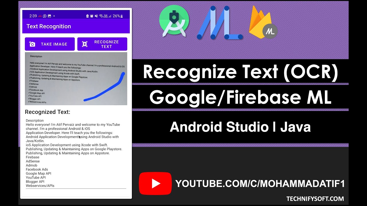 Recognize text in images | Google ML | Android Studio | Java