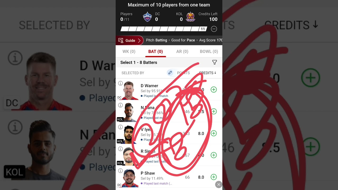 DC vs KOL Dream11 Team | DC vs KOL Dream11 Prediction | Tata IPL 28st Match  DC vs KOL Dream11 TEAM