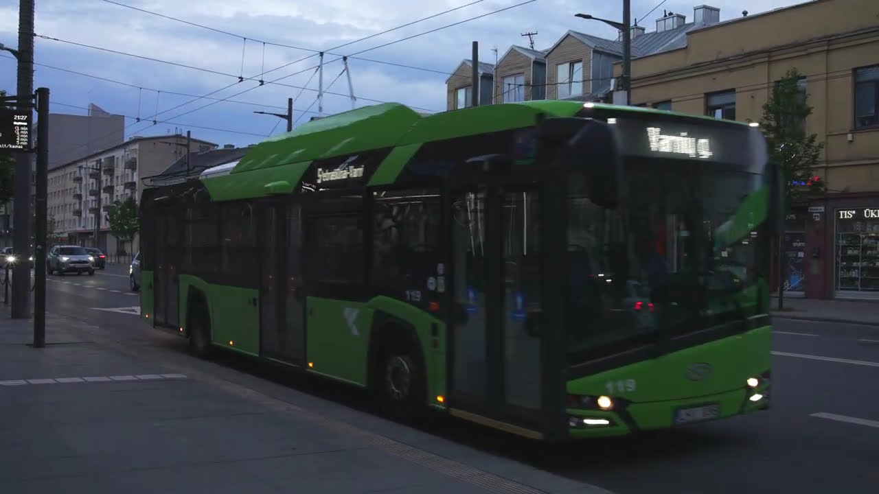 Lithuania, Kaunas, trolleybus 5 ride from autobusų stotis to Griunvaldo g.