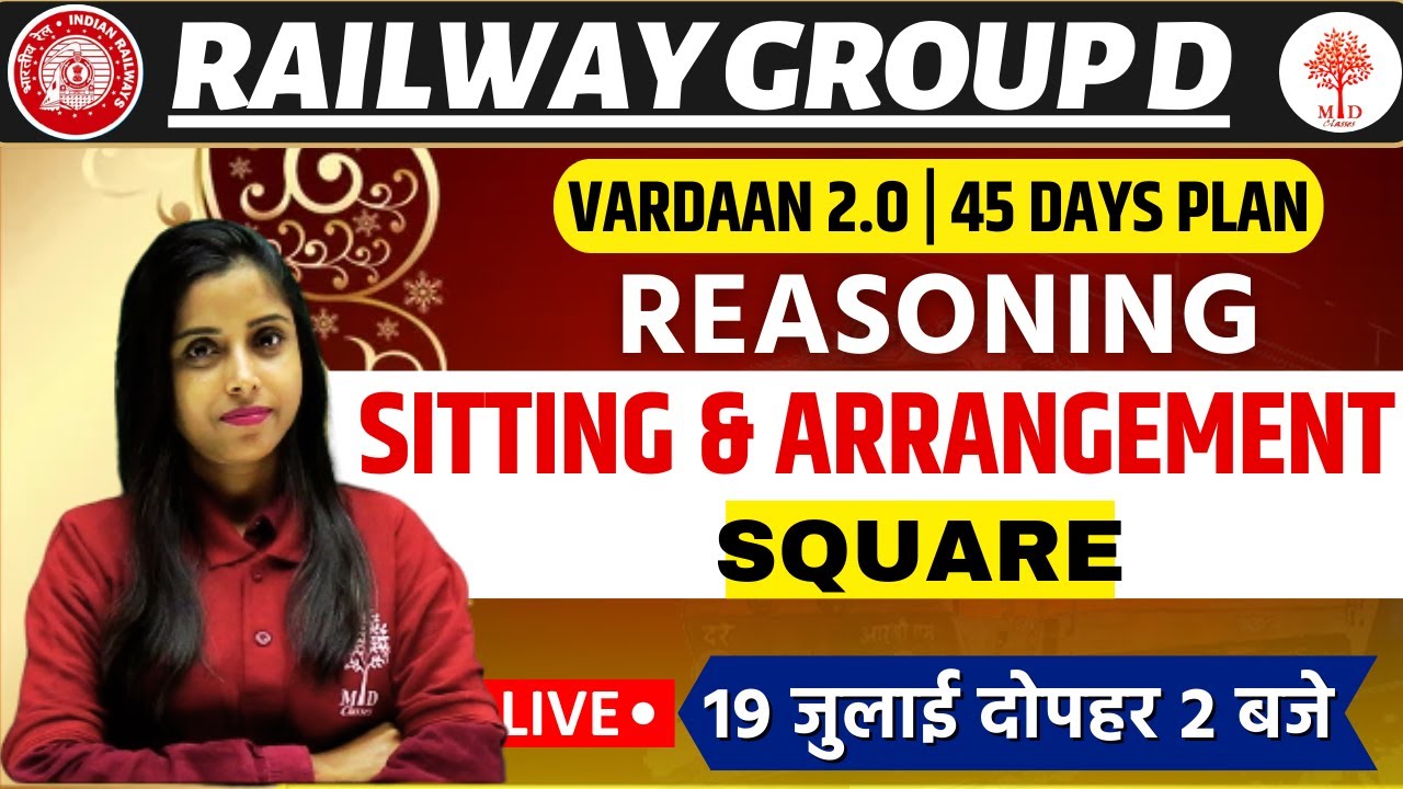 RAILWAY GROUP D 2022 | SITTING ARRANGEMENT QUESTION | REASONING LIVE FOR GROUP D | BY PRIYA MAAM
