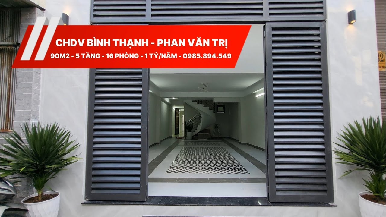 💥 SIÊU CHDV PHAN VĂN TRỊ – HẺM XE HƠI – 16 PHÒNG – DÒNG TIỀN ~1 TỶ/NĂM