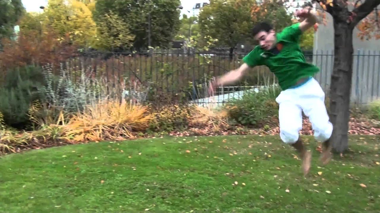 backflip half twist on grass