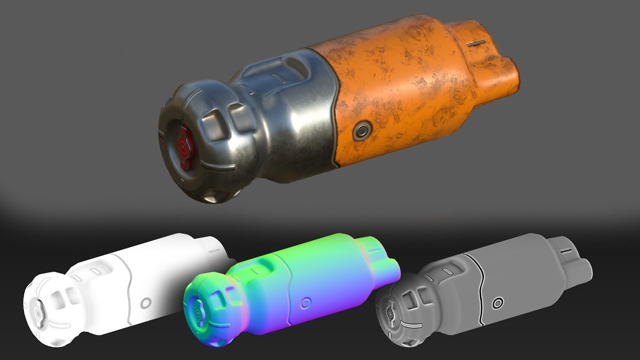 Fallout Fusion Cell p4 - Unwrapping and baking maps (Развертка и запекание карт в Substance Painter)