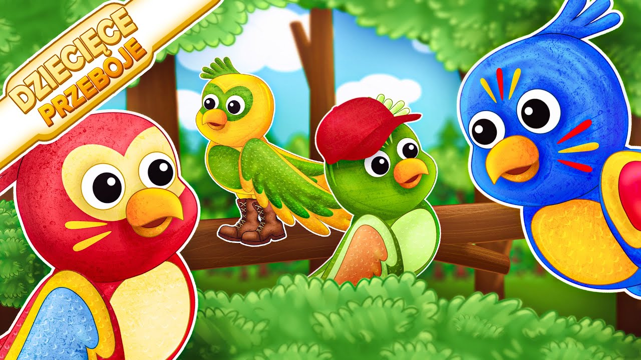 Cztery Papugi | Dziecięce Przeboje | Polskie Piosenki dla Dzieci