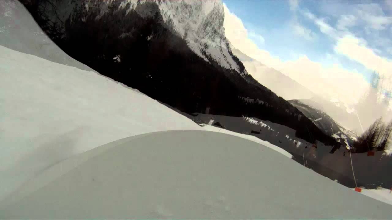Painful snowboard crash in Ehrwald Austria 2012