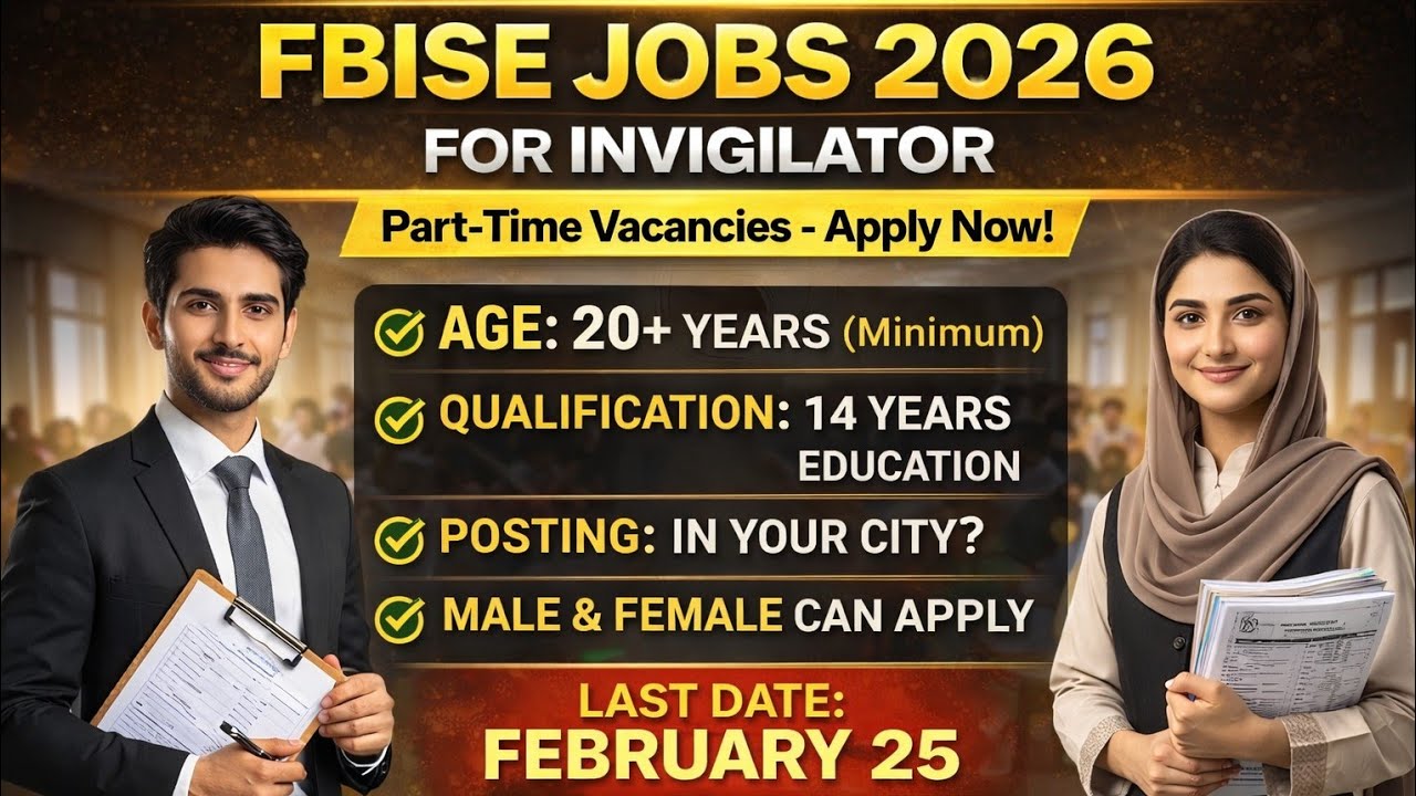 Invigilator Jobs 2026 | Posting in Your City | Online Apply | Last Date 25 Feb 2026
