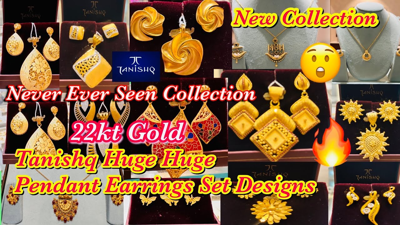 Tanishq Huge Huge Earrings Pendant Set With Chain Designs 😱Latest And Light Weight Set 😲🔥#jewellery 