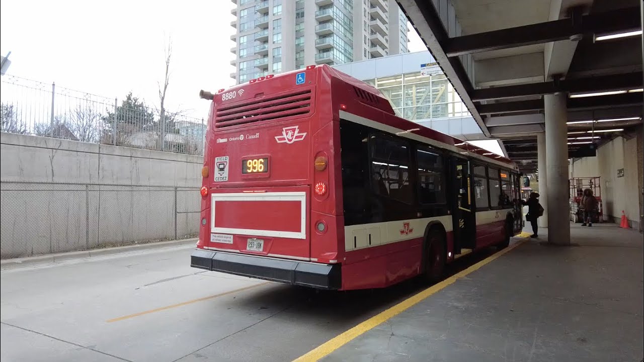 TTC 996 Wilson Express Bus Ride #8880 from Scarborough Centre Stn to York Mills Stn (Dec 11th, 2023)