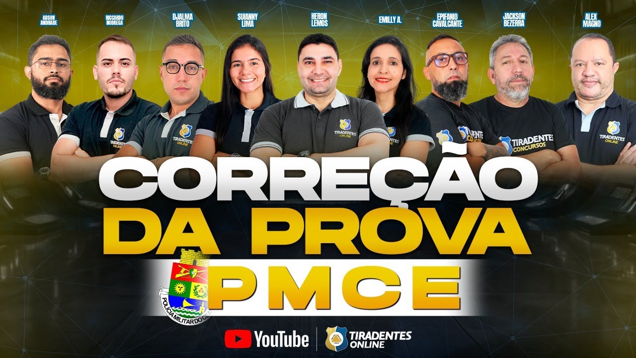 PMCE: CORREÇÃO DA PROVA | CADERNO 1
